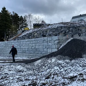 Mur de soutènement en verti-block