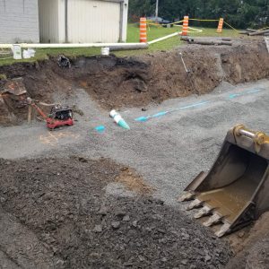 Remblayage de conduite d'égouts